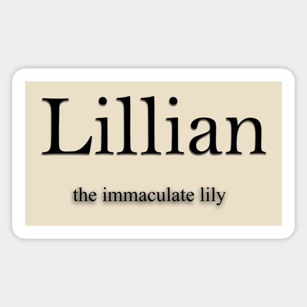 Lillian Name meaning Sticker by Demonic cute cat